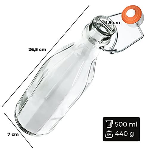 Bügelflaschen KADAX Flasche mit Bügelverschluss, 6 Stück