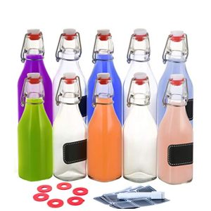 Bügelflaschen Praknu 10 Glasflaschen Bügelverschluss 250ml Eckig