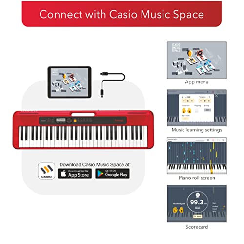 Casio-Keyboard Casio CT-S200RD TONE mit 61 Standardtasten