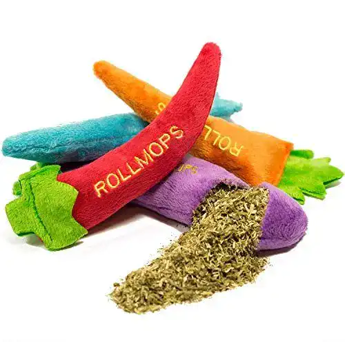Catnip Rollmops 4er-Set Katzenspielzeug mit Katzenminze