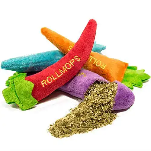Catnip Rollmops 4er-Set Katzenspielzeug mit Katzenminze