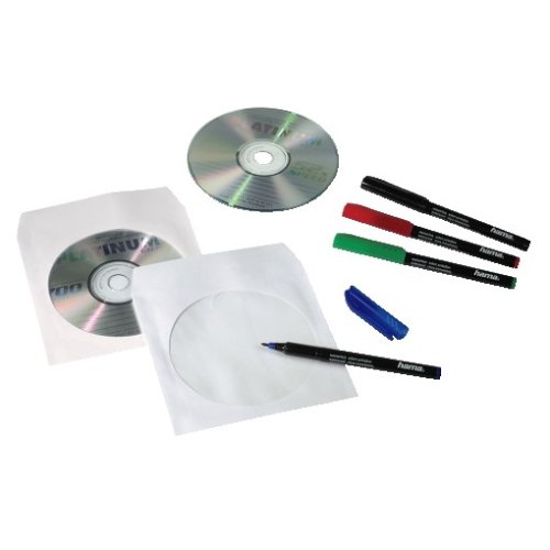 CD-Hüllen Hama CD/DVD Papier-Schutzhüllen, Weiß, 100er-Pack