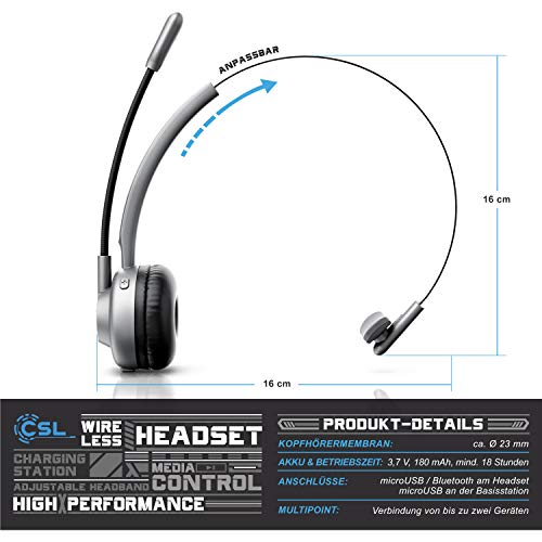 Csl-Headset CSL-Computer Bluetooth Headset mit Ladestation