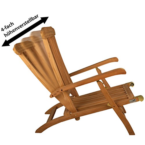 Deckchair Teak Divero GL05151 Liegestuhl, Deckchair, “Florentine”