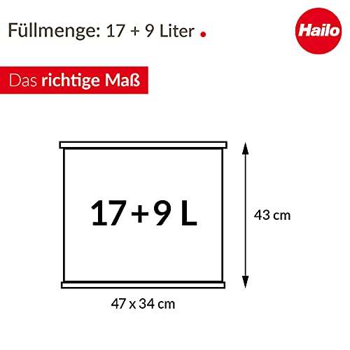 Doppel-Mülleimer Hailo Öko duo Plus L Mülltrenner 17 + 9 Liter