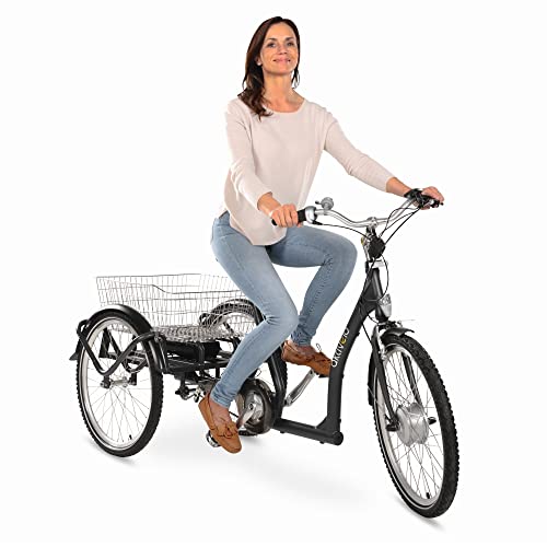 Dreirad für Erwachsene aktivelo 24-Zoll-Elektro mit Einkaufskorb