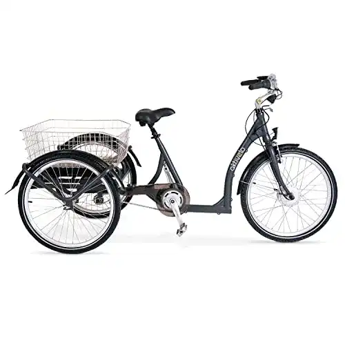 Dreirad für Erwachsene aktivelo 24-Zoll-Elektro mit Einkaufskorb