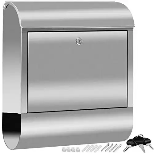 Edelstahl-Briefkasten KESSER ® XXL mit Zeitungsfach, gebürstet
