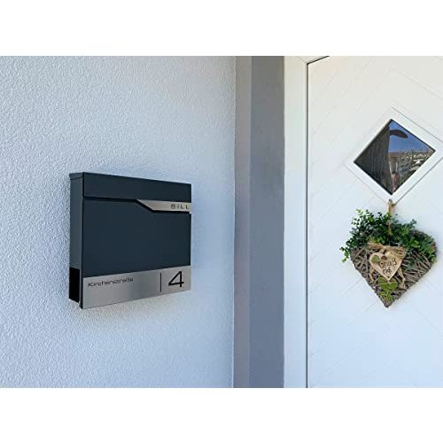 Edelstahl-Briefkasten Metzler moderner Briefkasten personalisiert
