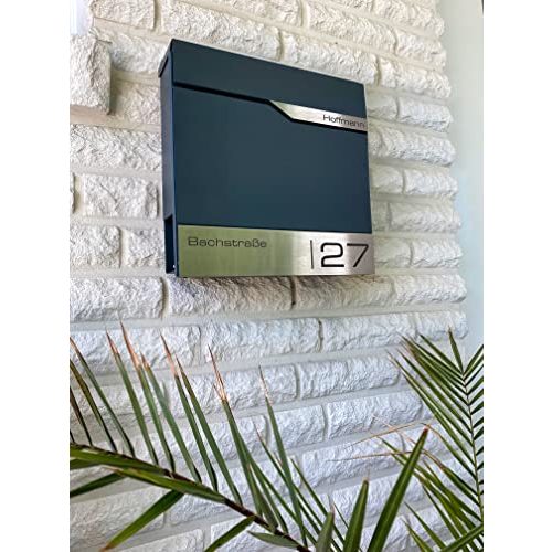 Edelstahl-Briefkasten Metzler moderner Briefkasten personalisiert