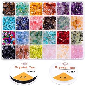 Edelsteinperlen cridoz Kristall-Chips u. Edelstein-Perlen 24 Farben