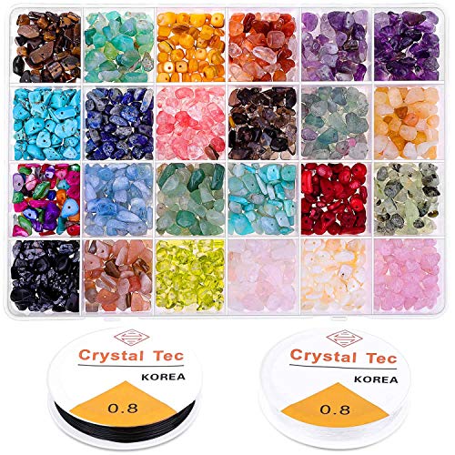 Die beste edelsteinperlen cridoz kristall chips u edelstein perlen 24 farben Bestsleller kaufen