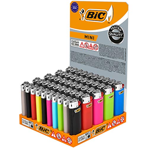 Einwegfeuerzeug BIC Mini Flint, in verschiedenen Farben, 50 Stück
