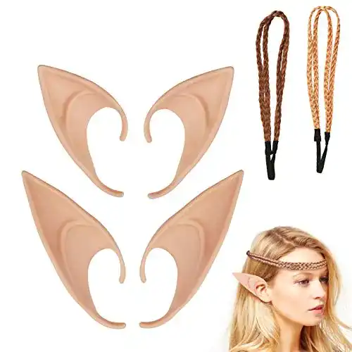 Elfenohren ZoomSky Set, 2 Paar Fantasy Latex Elf Ohren