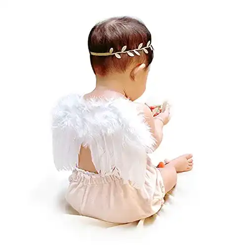 Engelsflügel Amacoam Baby mit Silber Leaf Haarband