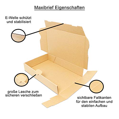 Faltschachtel verpacking 50 Maxibriefkartons 240x160x45mm