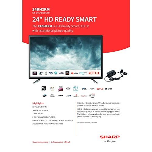 Fernseher bis 300 Euro SHARP Smart TV LED 24″ 12V/24V