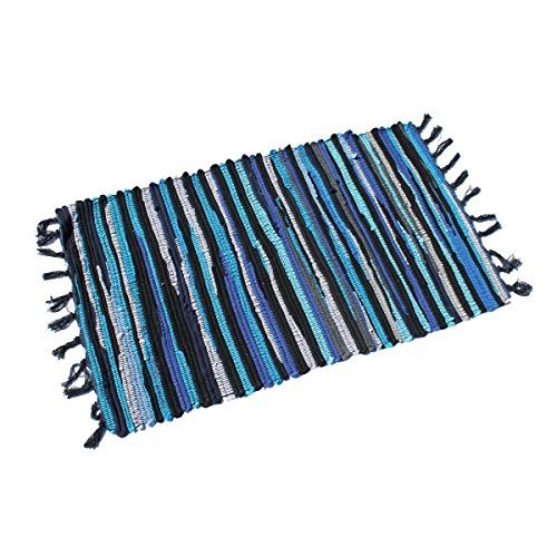 Flickenteppich GMMH Baumwolle Streifen 58×100 cm, blau