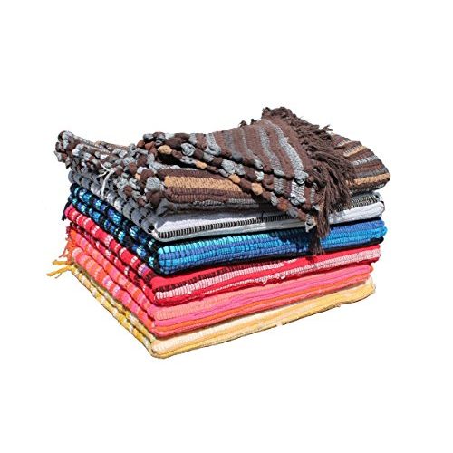 Die beste flickenteppich gmmh baumwolle streifen 58x100 cm blau Bestsleller kaufen