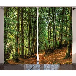 Fotogardinen ABAKUHAUS Wald Rustikale Gardine, 280 x 260 cm