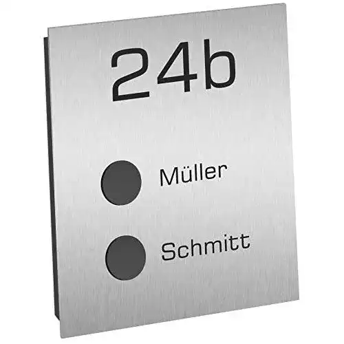 Funkklingel Edelstahl funkklingel24 Aufputz 2 Parteien ultraflach
