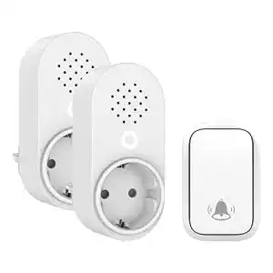 Funkklingel-ohne-Batterie Joymy, Steckdosen-Funkklingel IP55