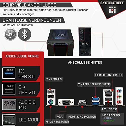 Gaming-PC bis 1000 Euro SYSTEMTREFF ® Komplett PC Set