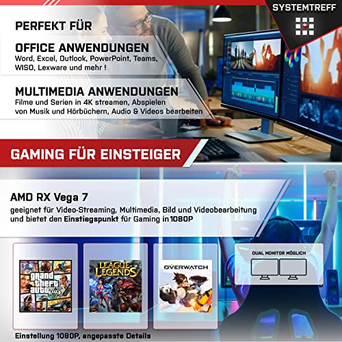Gaming-PC bis 600 Euro SYSTEMTREFF ® AMD Ryzen 5 5600G