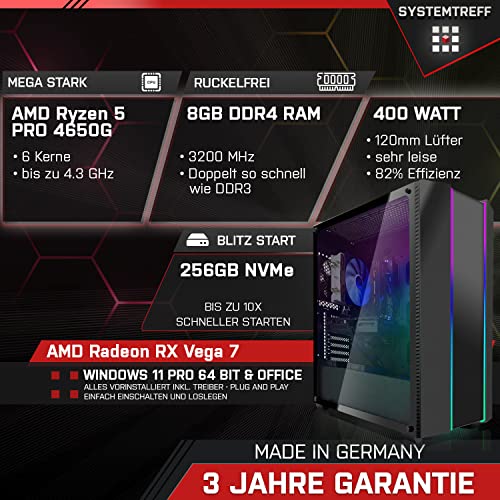 Gaming-PC bis 600 Euro SYSTEMTREFF ® AMD Ryzen 5 PRO
