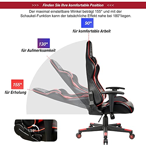 Gaming-Stuhl bis 100 Euro iHomy, höhenverstellbar, ergonomisch