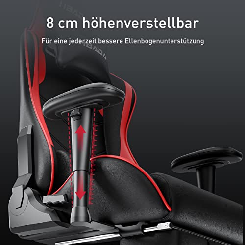 Gaming-Stuhl mit Fußstütze Hbada, ergonomischer Drehstuhl