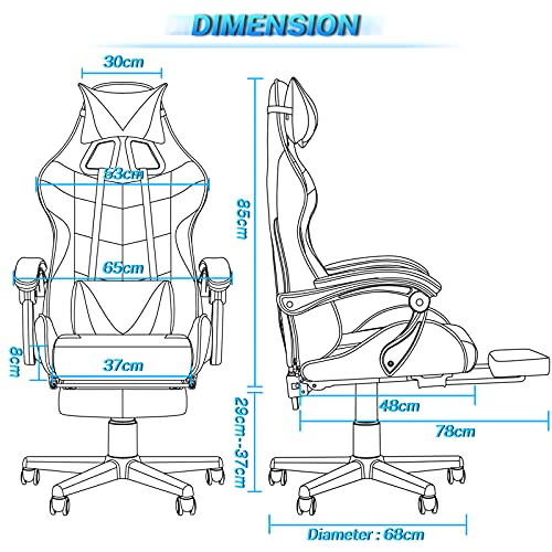 Gaming-Stuhl mit Fußstütze Soontrans Gaming Stuhl Massage