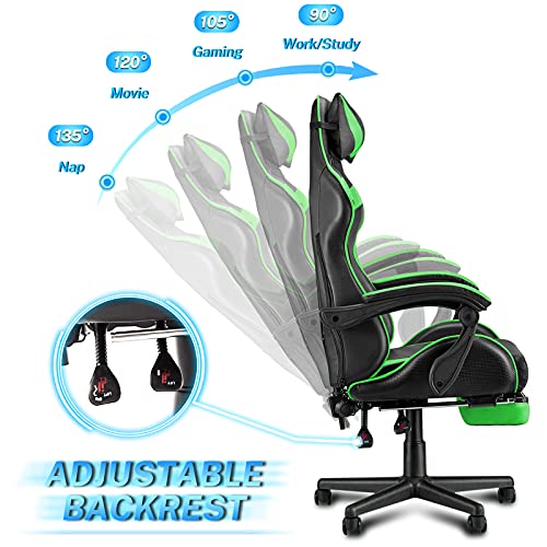 Gaming-Stuhl mit Fußstütze Soontrans Gaming Stuhl Massage