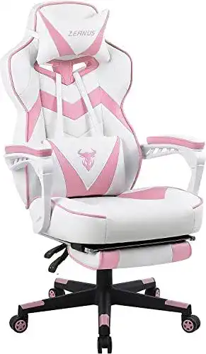 Gaming-Stuhl mit Fußstütze Zeanus Gamer Stuhl Pink