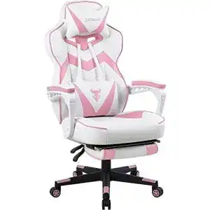 Gaming-Stuhl mit Fußstütze Zeanus Gamer Stuhl Pink