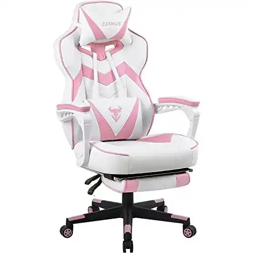 Gaming-Stuhl mit Fußstütze Zeanus Gamer Stuhl Pink