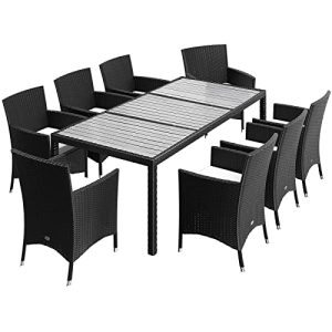 Gartentisch mit Stühlen Casaria Polyrattan Sitzgruppe 17-teilig