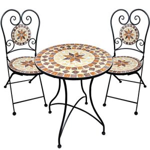 Gartentisch mit Stühlen dszapaci Gartengarnitur Mosaiktisch