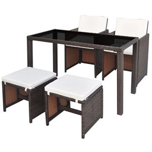 Gartentisch mit Stühlen vidaXL Gartenmöbel-Set, 11-teilig, Braun