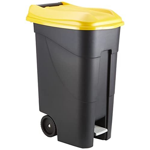 Gelbe Mülltonne Tayg 259297 Abfalleimer Räder + Pedal 80 Liter