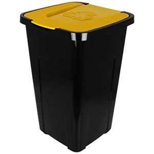 Gelbe Mülltonne TW24 Abfalltonne 50L Recycling, Klappdeckel