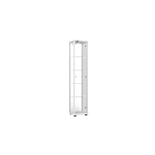 Glasvitrine abschließbar K-Möbel, Weiss, 176x37x33 cm, LED