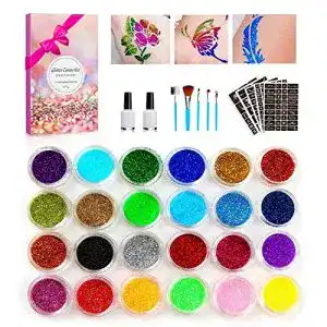 Glitzertattoos CUSMAY Glitzer Tattoo Set Neues Glitzer Tattoo-Kit