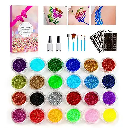 Glitzertattoos CUSMAY Glitzer Tattoo Set Neues Glitzer Tattoo-Kit