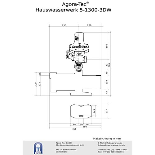 Hauswasserwerk Agora-Tec ® AT–5-1300-3DW, 5 stufig