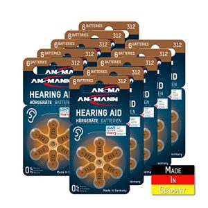 Batterie per apparecchi acustici-312 Ansmann, con pellicola protettiva facile da impugnare