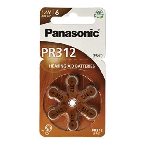 Batterie per apparecchi acustici-312 Panasonic PR312, 60 batterie