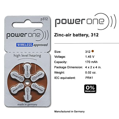 Hörgerätebatterien-312 Powerone Mercury Free Powerone Accu