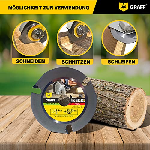 Holzsägeblatt-für-Winkelschleifer-125 GRAFF SPEEDCUTTER Holz