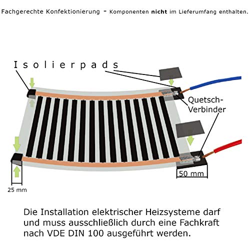 Infrarot-Heizfolie Mi-Heat Infrarot Heizfolie 400 Watt/m² 1m lang